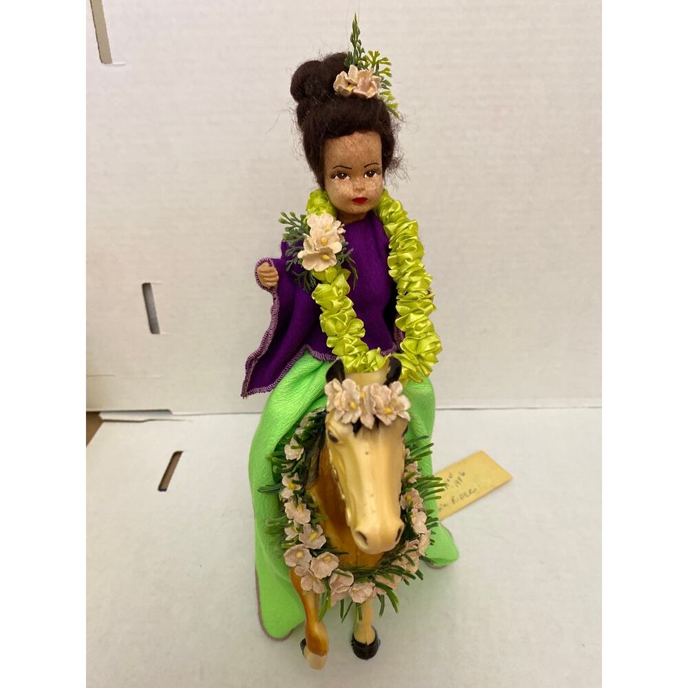 Vintage Hawaiian Dolls Princess Bride Pau’u Rider Hula Girl dress lei Makaleka - Picture 14 of 16